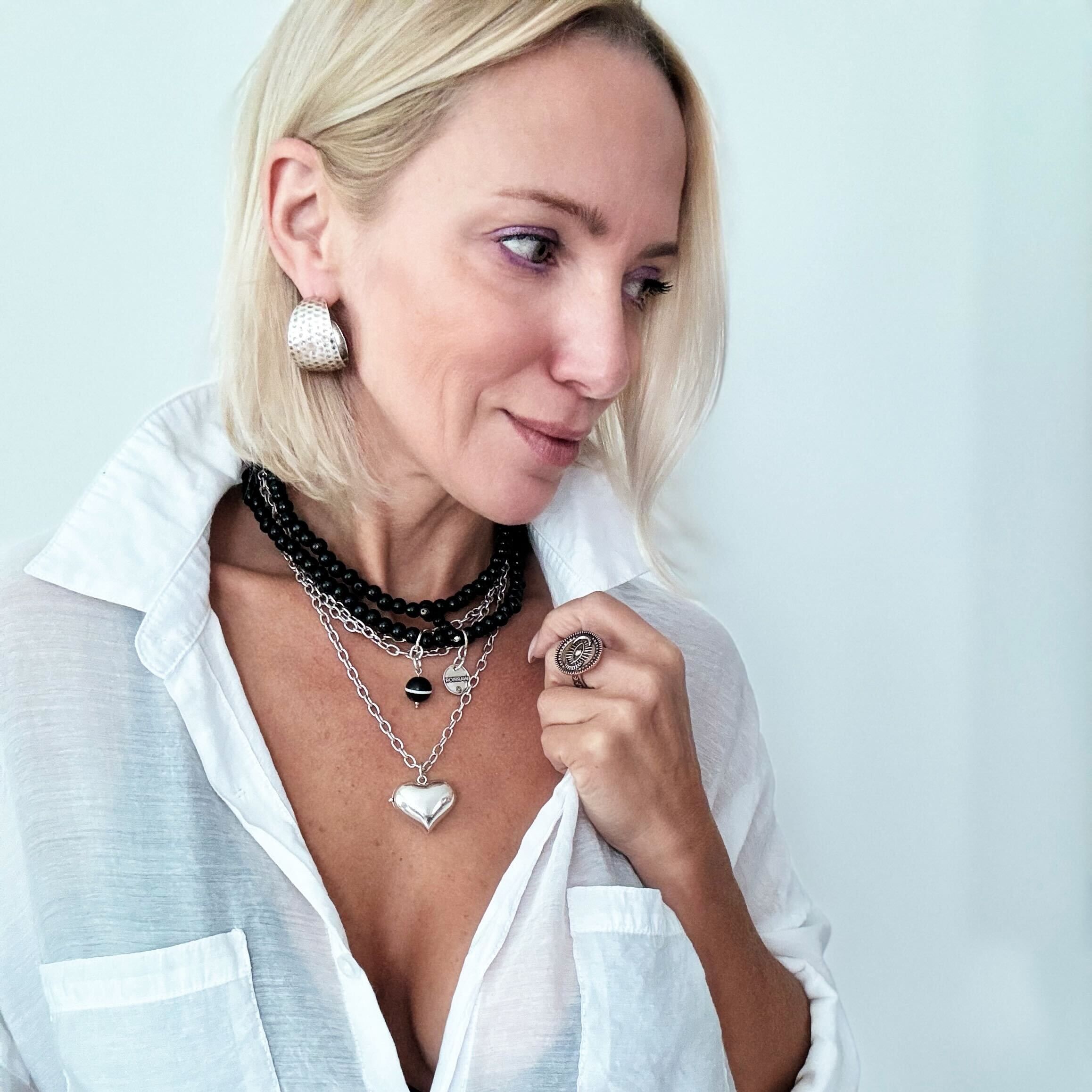 Take a Deep Breath and Let That Shit Go Heart Locket Essential Necklace Katia Designs