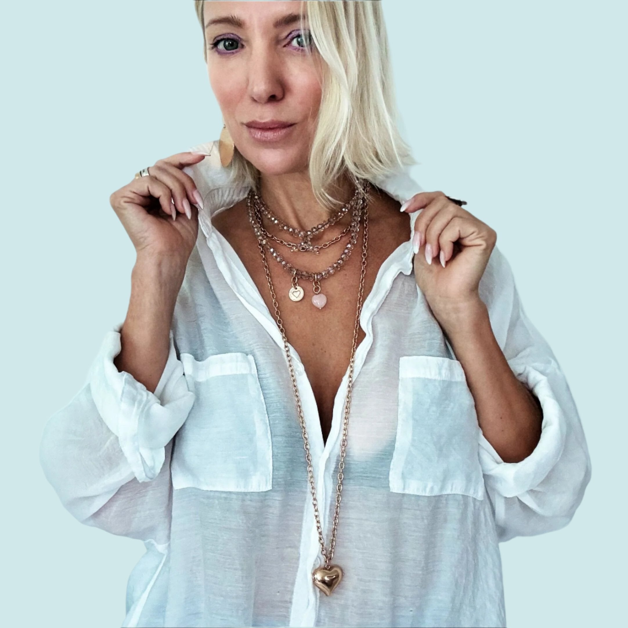 Take a Deep Breath and Let That Shit Go Heart Locket Essential Necklace Katia Designs