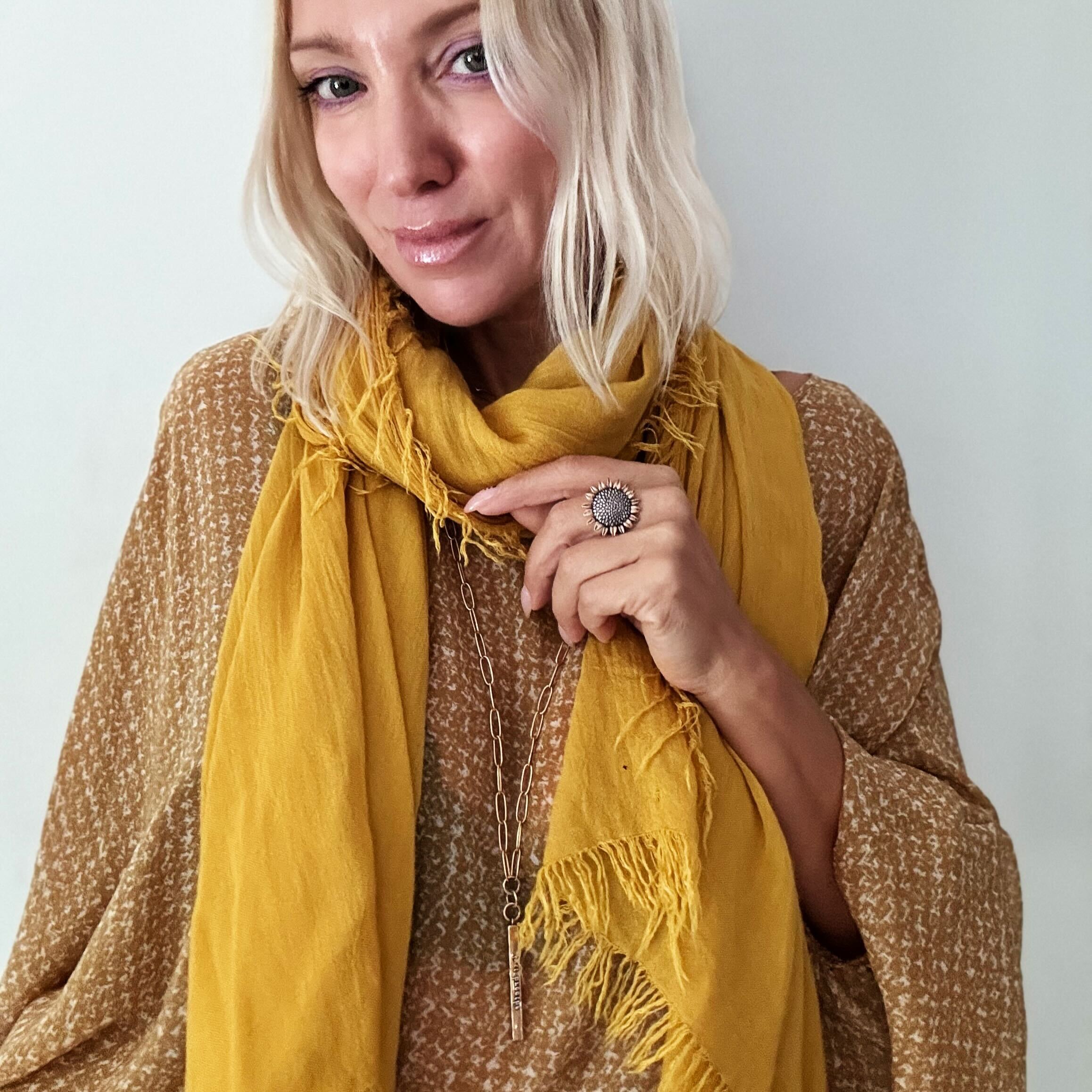 Have Faith Sunflower Inspire Adjustable Ring Katia Designs