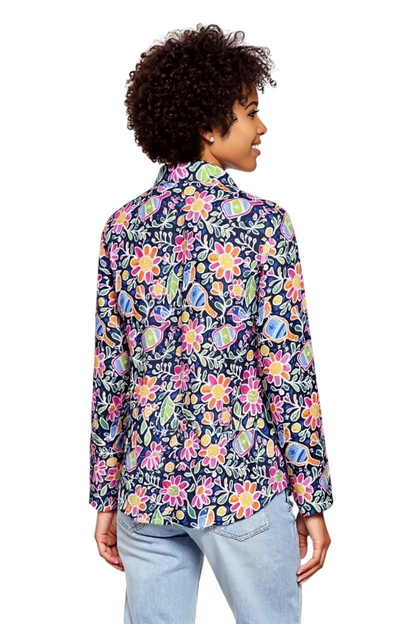 Anna Maria Pullover Quarter Zip Pickle Me Pink Navy