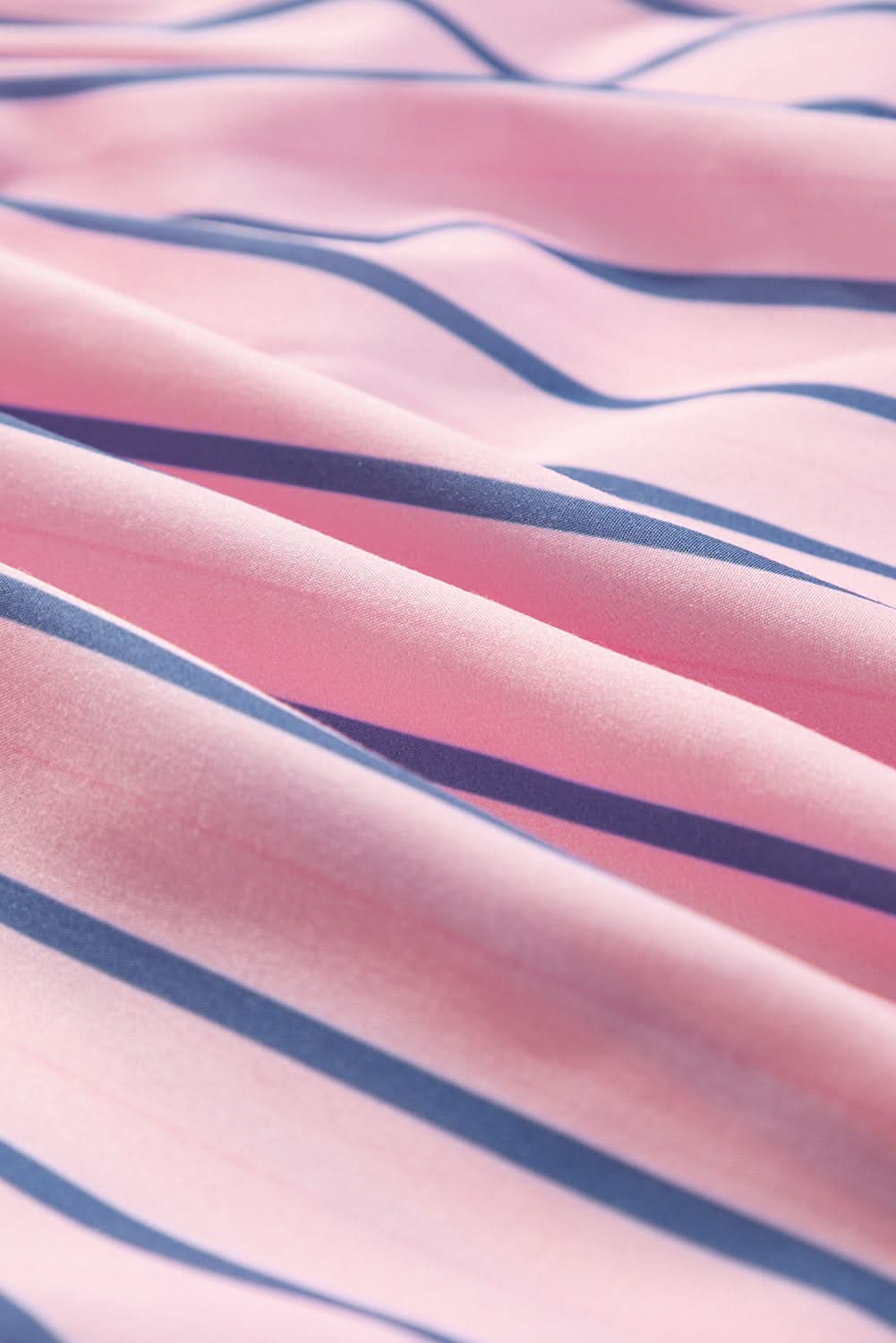 Pink Stripe Ruffled Hem Button-up Collared Shirt Mini Dress - Love Salve 
