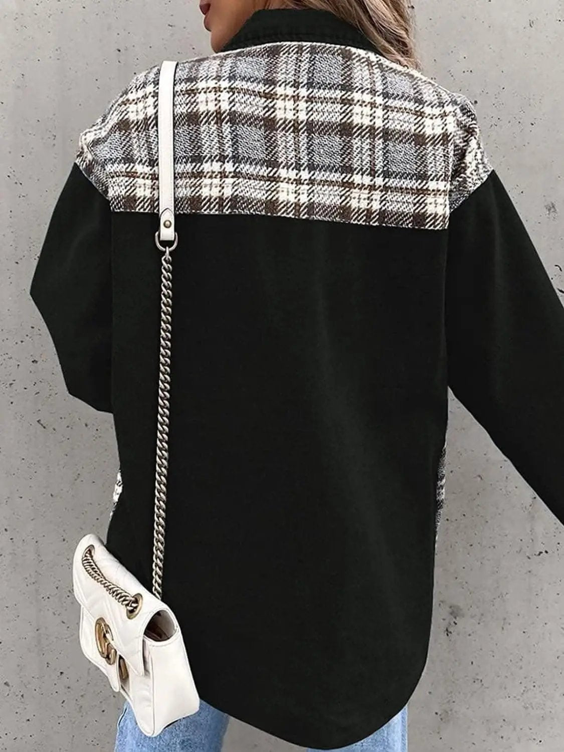 Plaid Oversized Cotton Jacket - Love Salve 