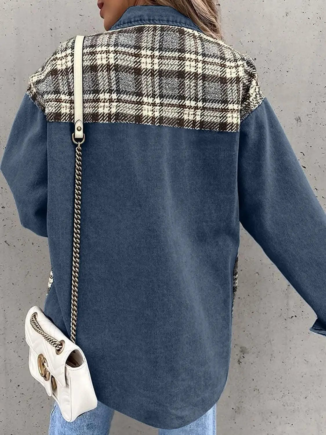 Plaid Oversized Cotton Jacket - Love Salve 