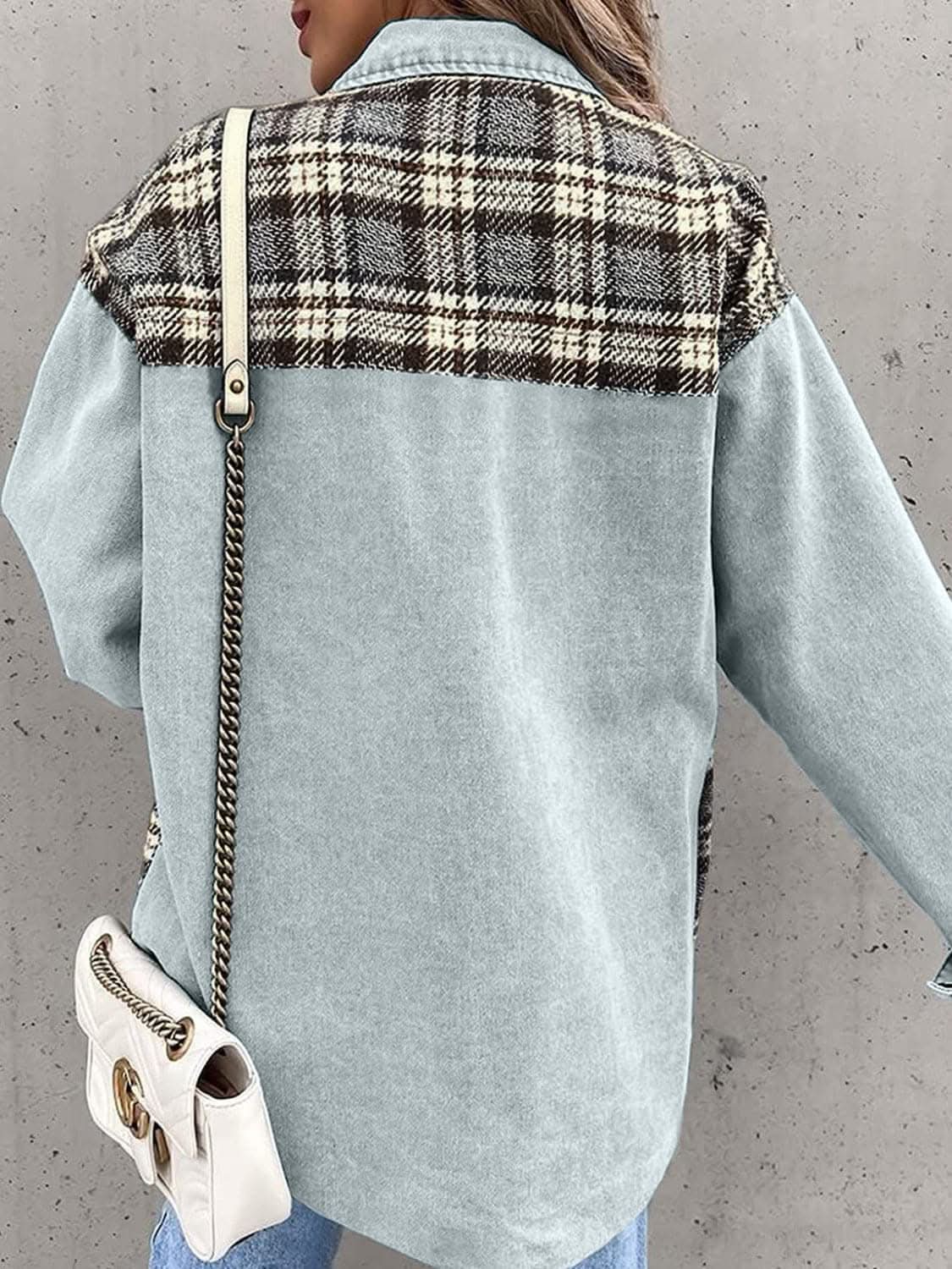 Plaid Oversized Cotton Jacket - Love Salve 