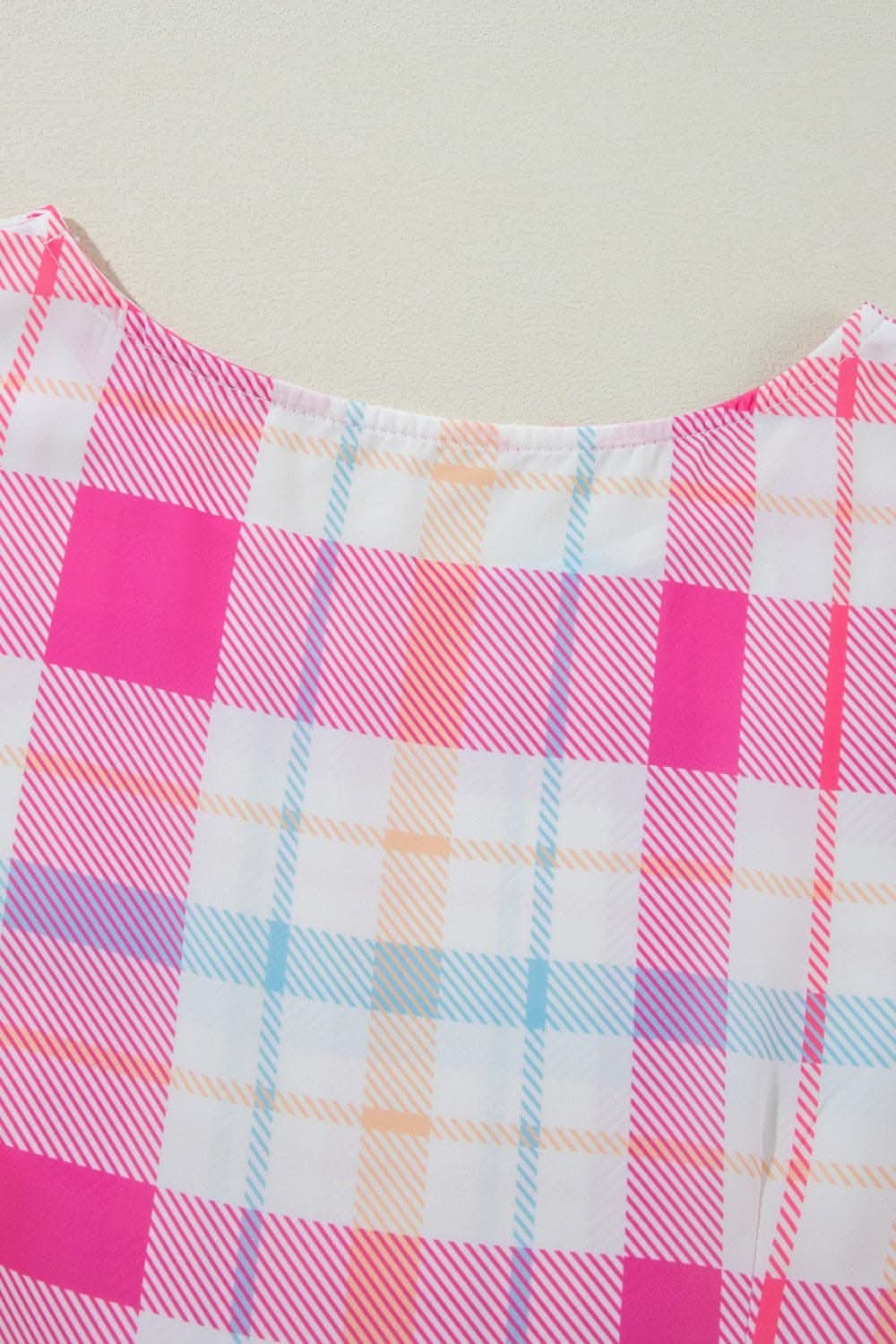 Plaid Tie-Front Dress Short Sleeve for Effortless Style 