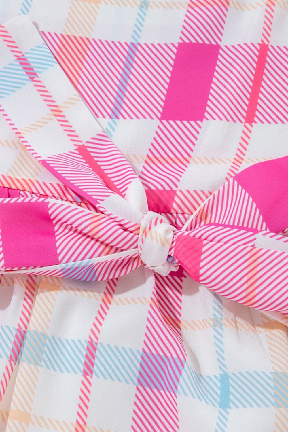Plaid Tie-Front Dress Short Sleeve for Effortless Style 