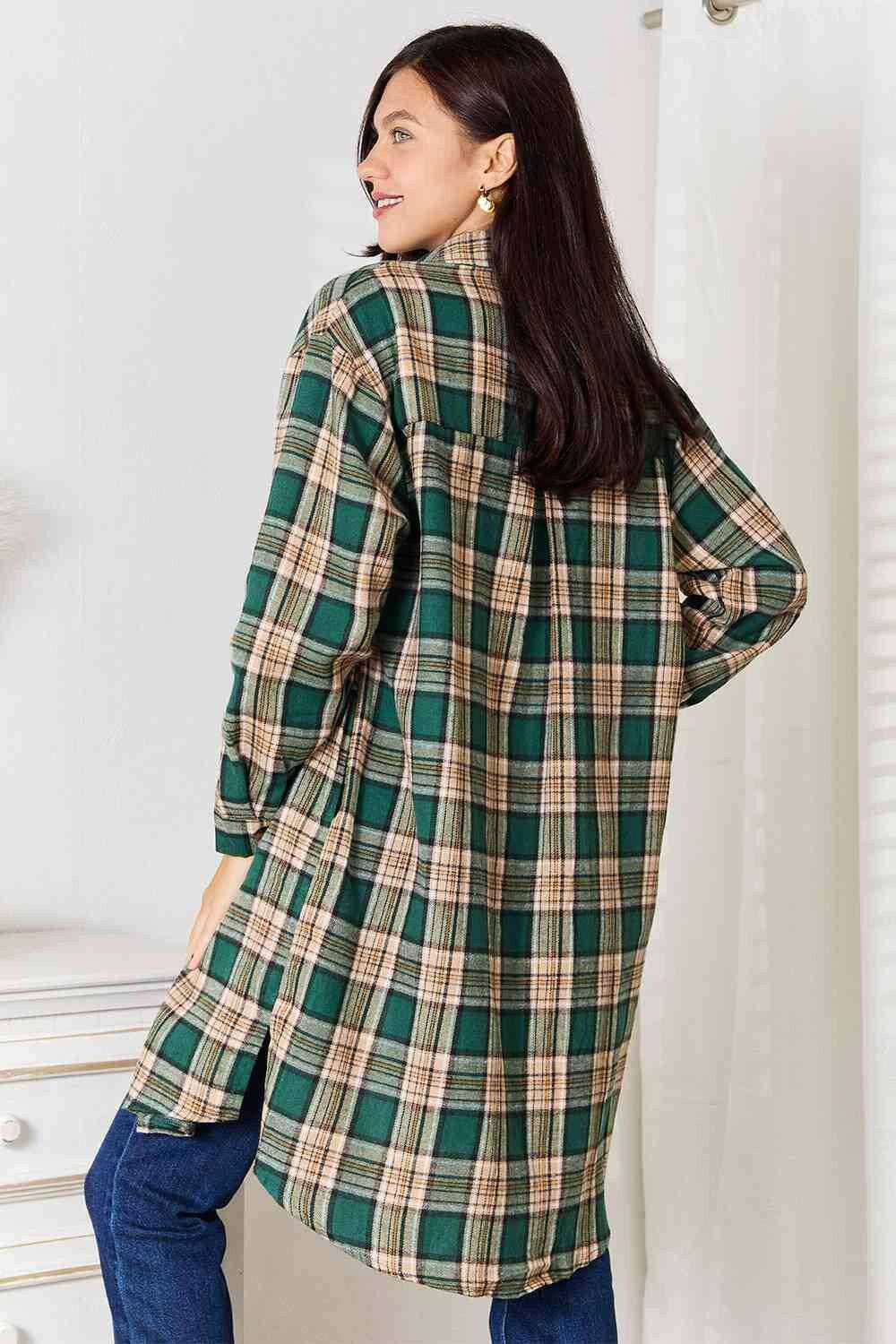 Plaid collared shirt - elegant style - Love Salve 