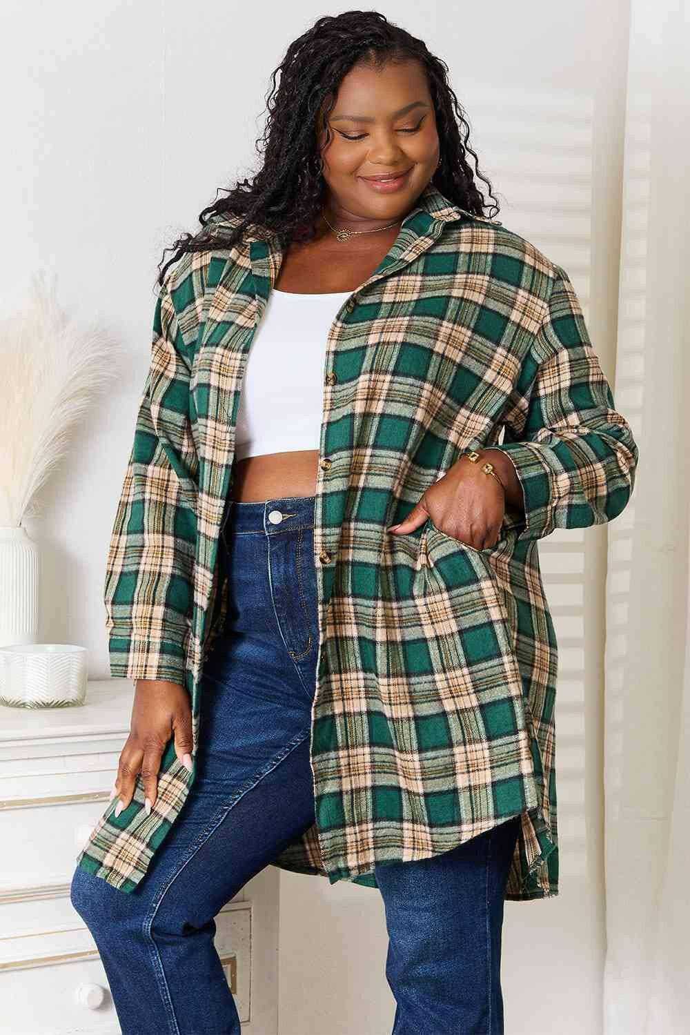 Plaid collared shirt - elegant style - Love Salve 