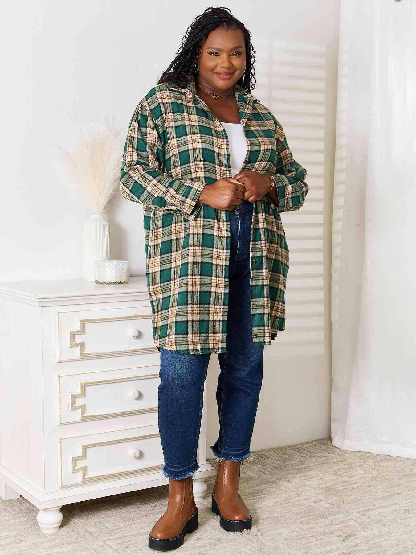 Plaid collared shirt - elegant style - Love Salve 