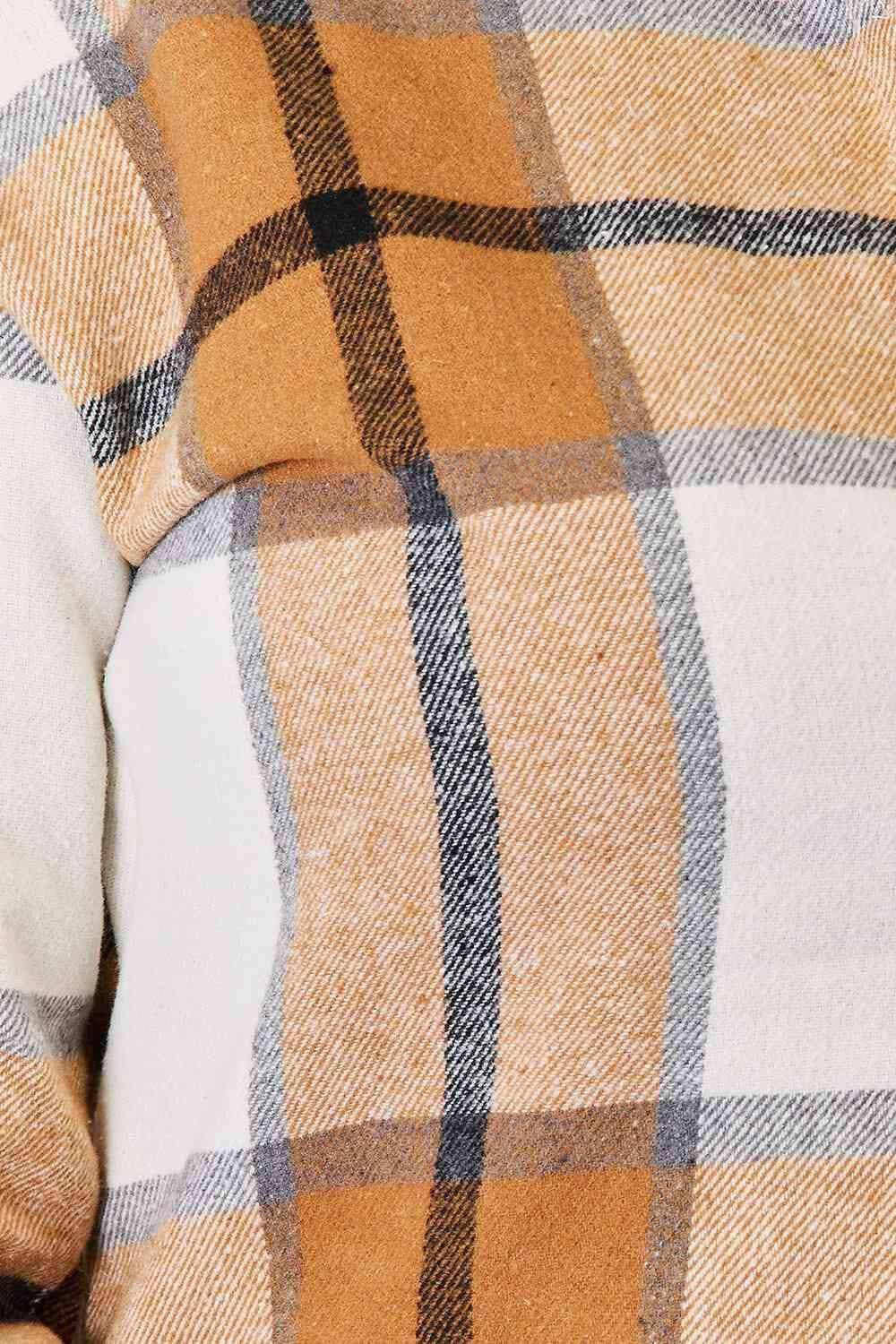 Plaid dropped shoulder shirt - chic style - Love Salve 