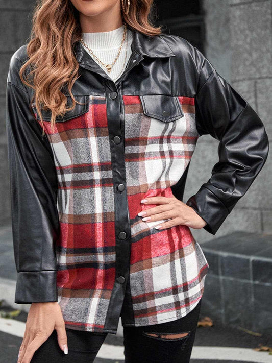 Plaid oversized jacket - dropped shoulders - Love Salve 