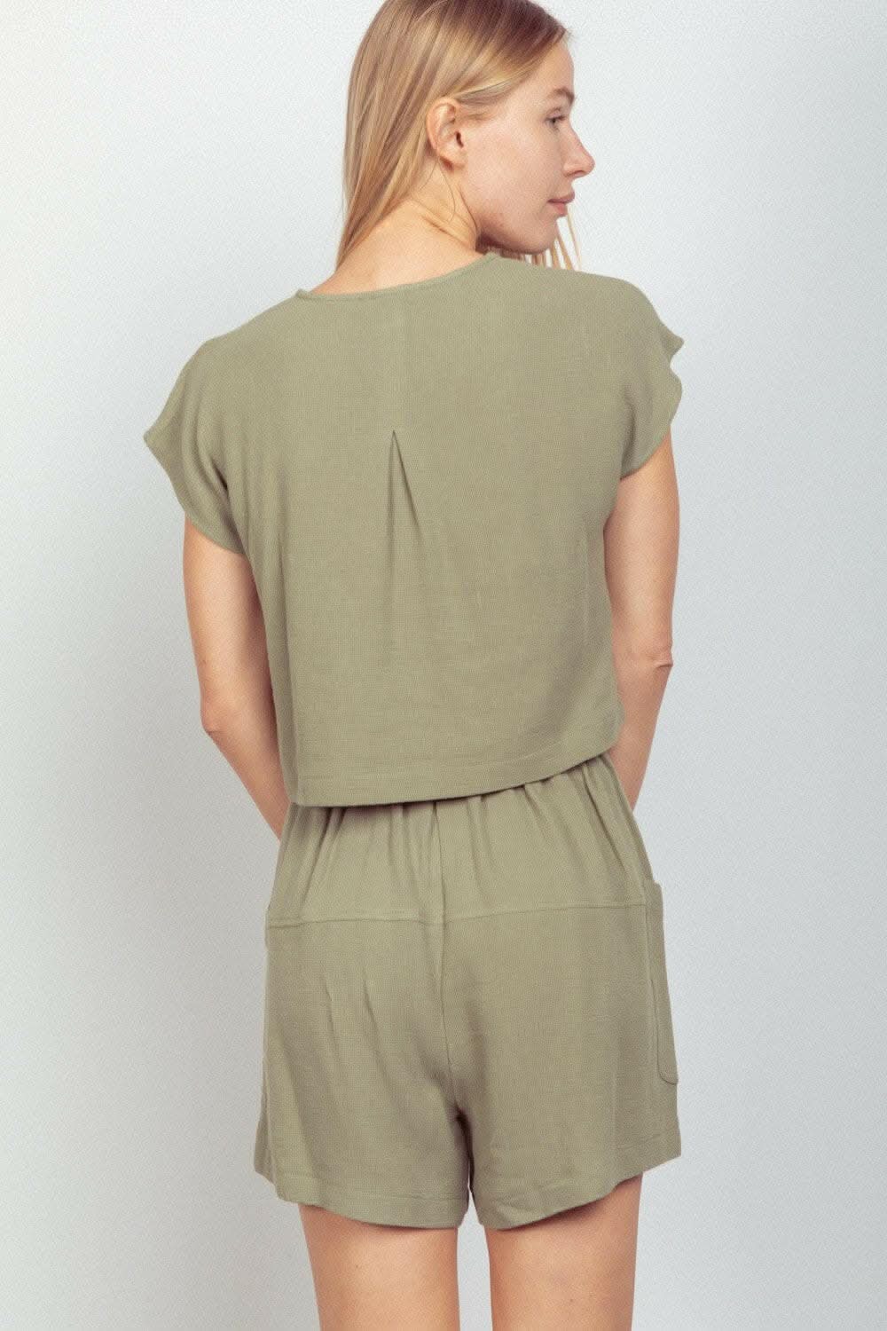 Playful Chic Coordinated Crop Top and Shorts Ensemble 
