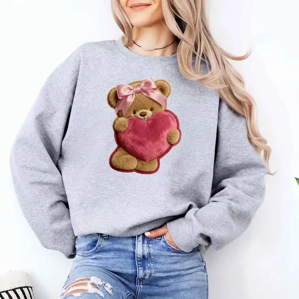 Plush Teddy Valentine Sweatshirt – Furry Look 3D Print Sweater Adorb Custom Tees