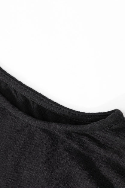 Plus size black smocked jumpsuit 