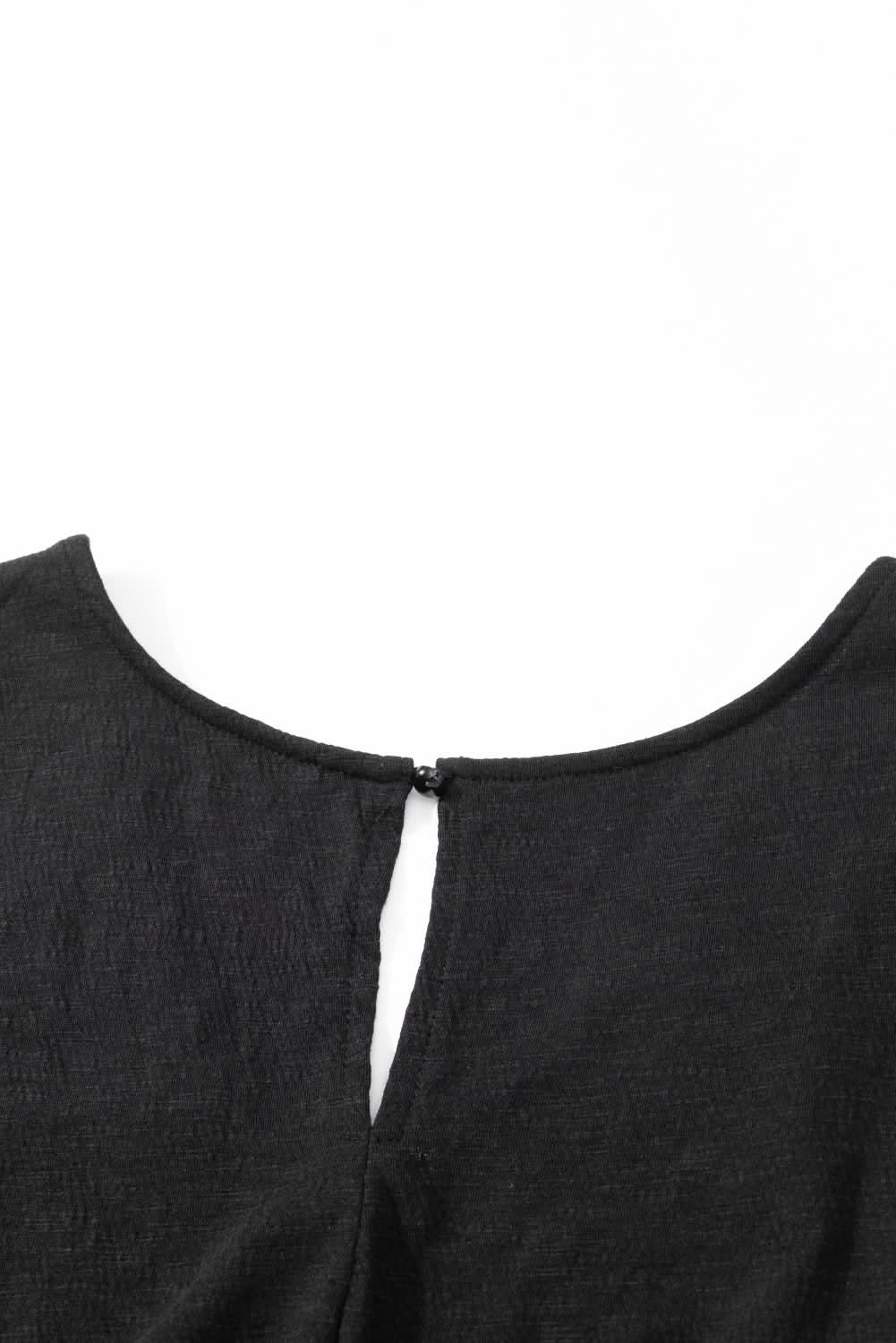 Plus size black smocked jumpsuit 
