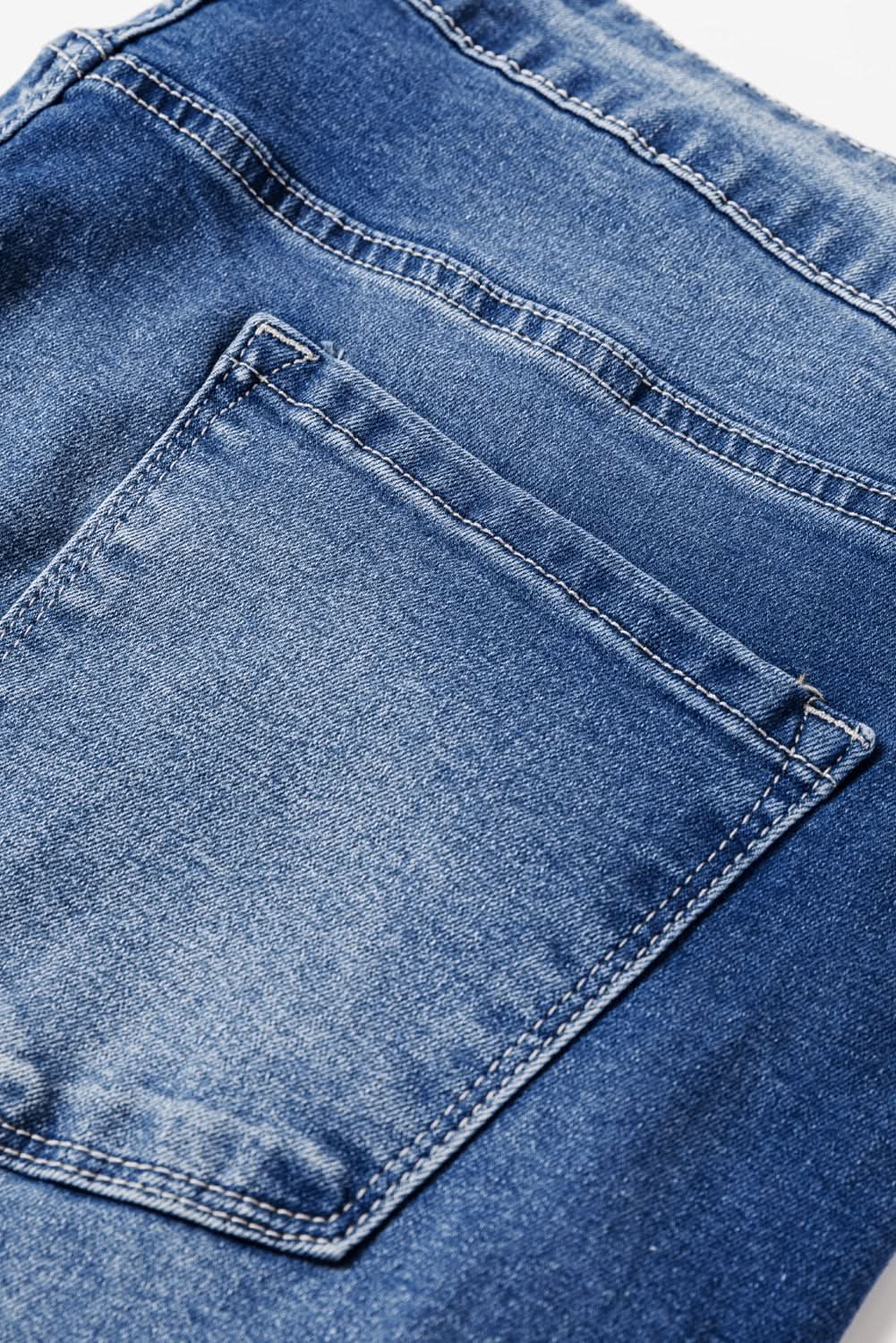 Plus size blue high-waist flare jeans 