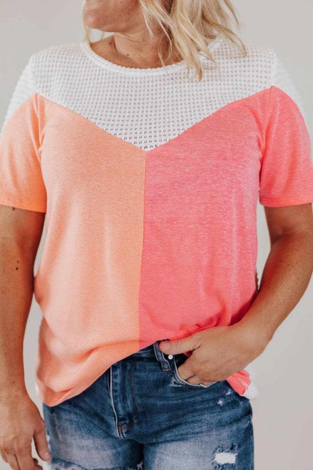 Plus size color block tee - Love Salve 