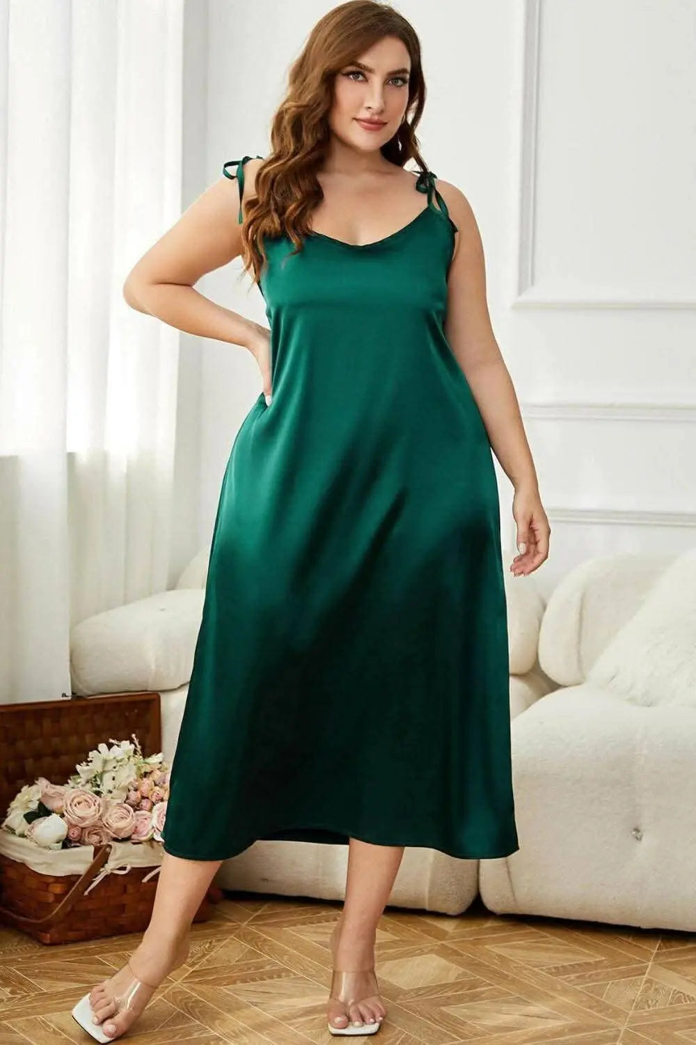 Plus size elegant midi dress - Love Salve 