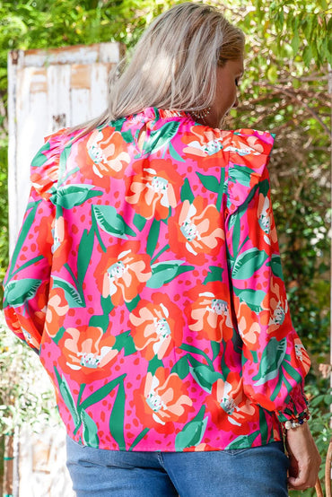 Plus size floral ruffle blouse - Love Salve 