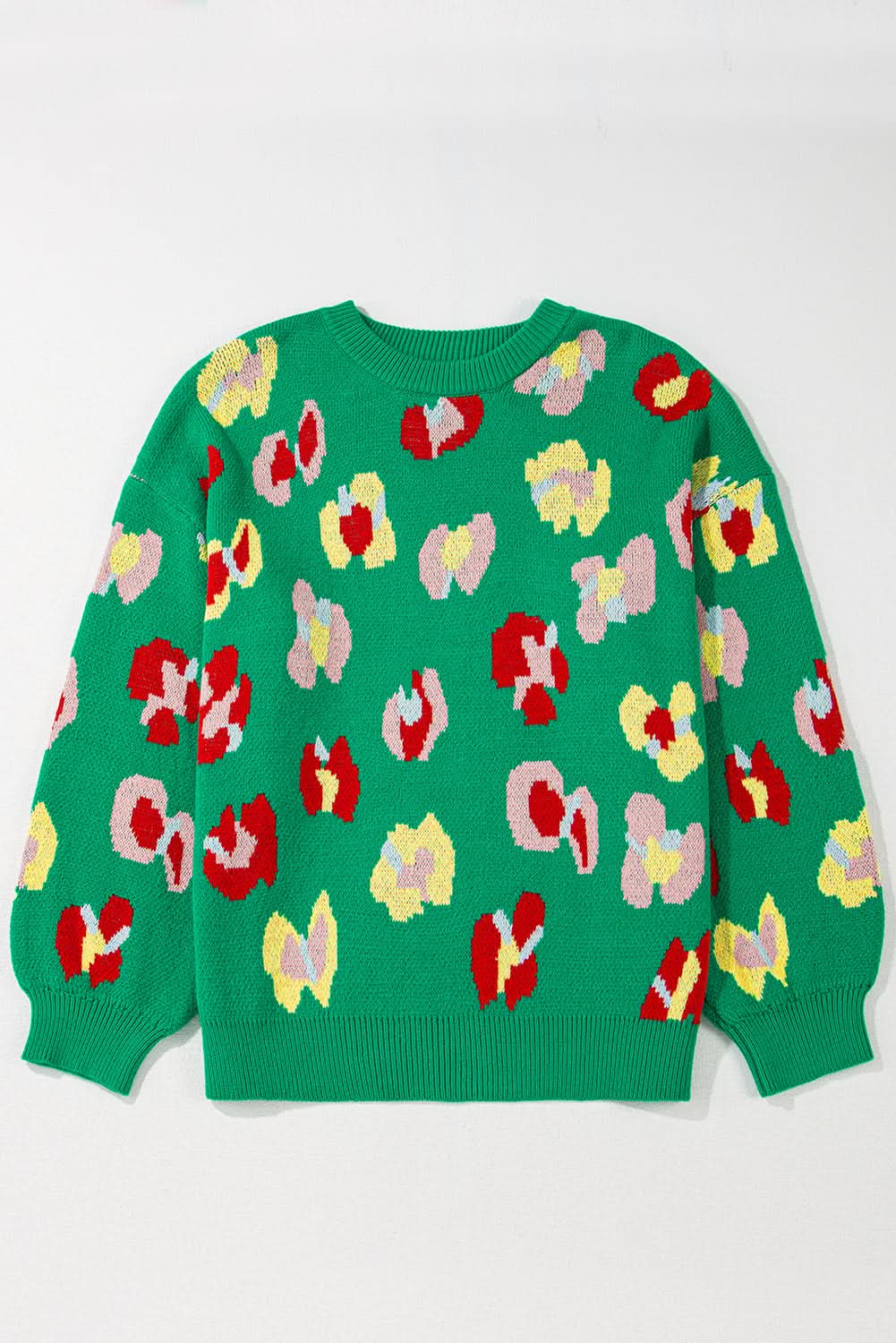 Plus size green floral sweater - Love Salve 