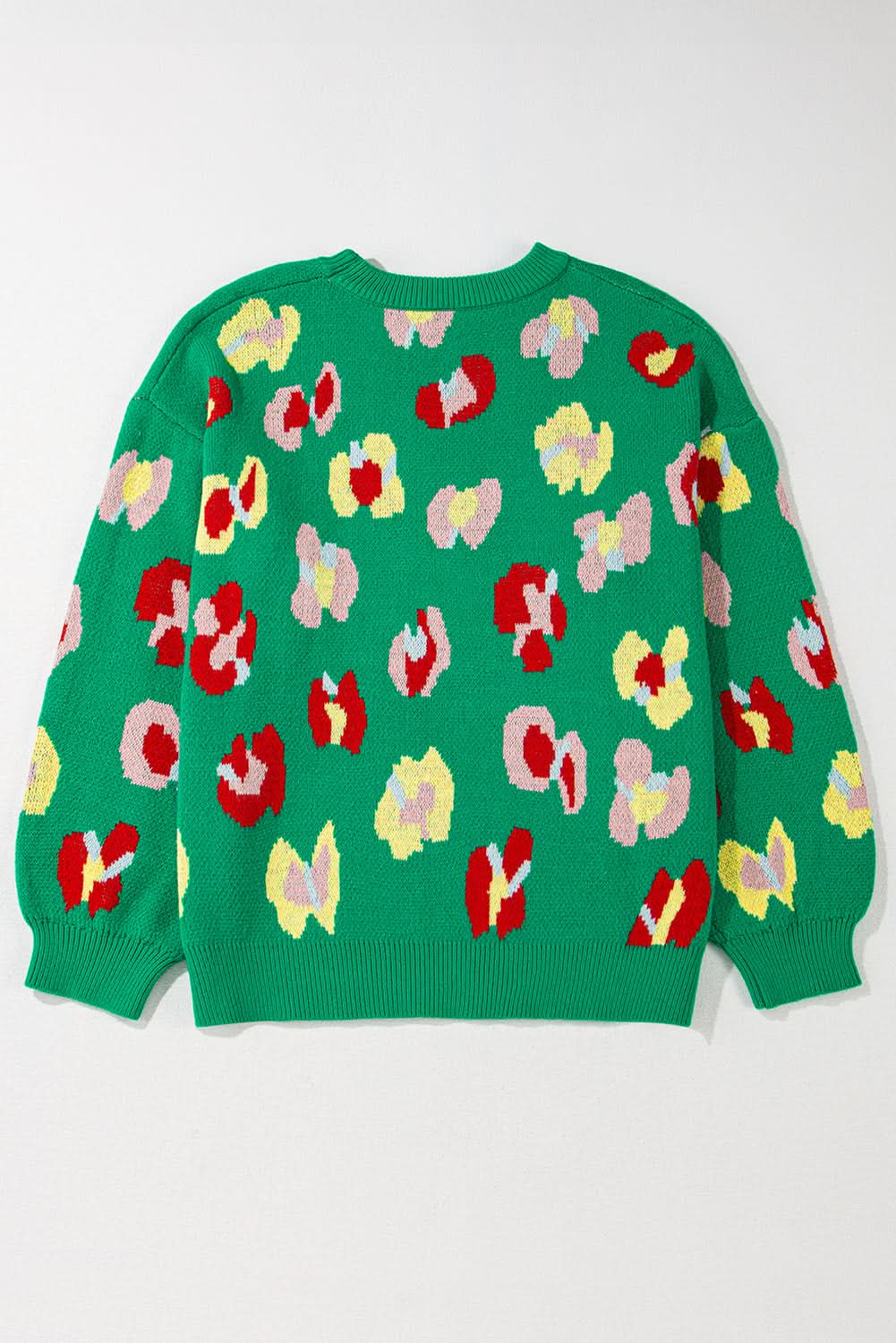 Plus size green floral sweater - Love Salve 
