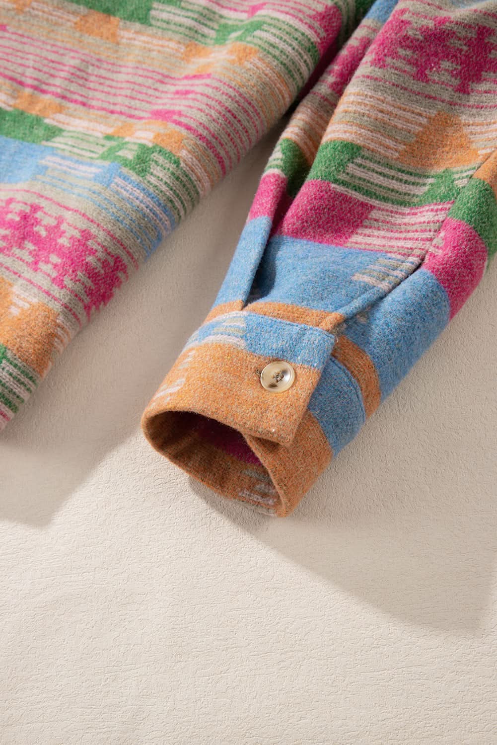 Plus size pink aztec shacket - Love Salve 