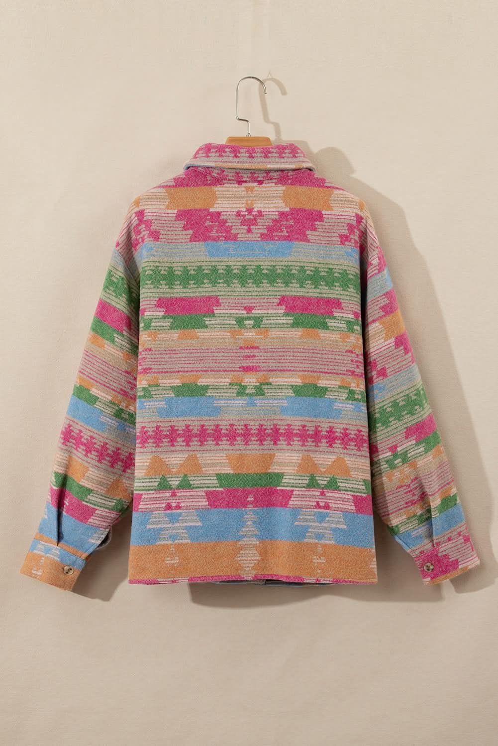 Plus size pink aztec shacket - Love Salve 