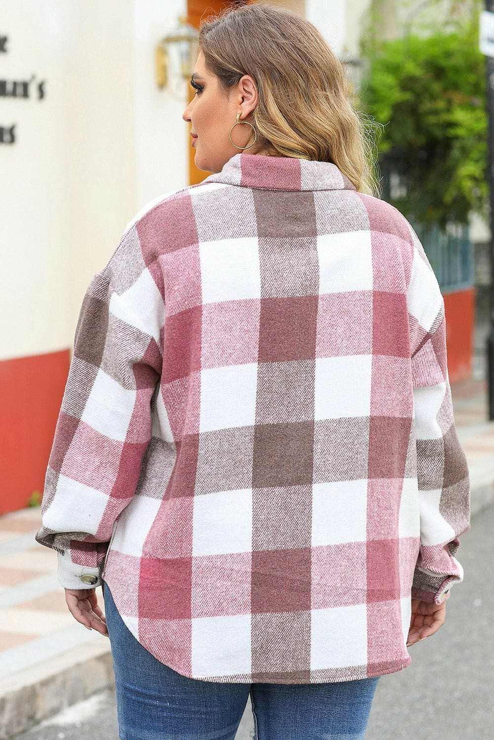 Plus size plaid jacket - chic style - Love Salve 