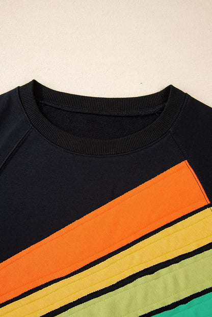 Plus size rainbow raglan sweatshirt - Love Salve 