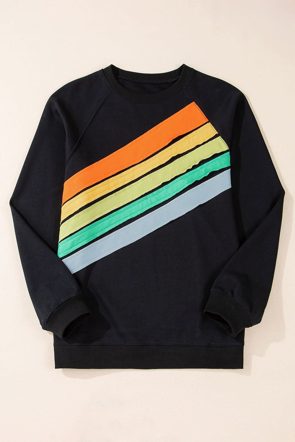 Plus size rainbow raglan sweatshirt - Love Salve 