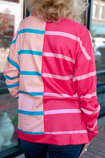 Plus size rose stripe tee - Love Salve 