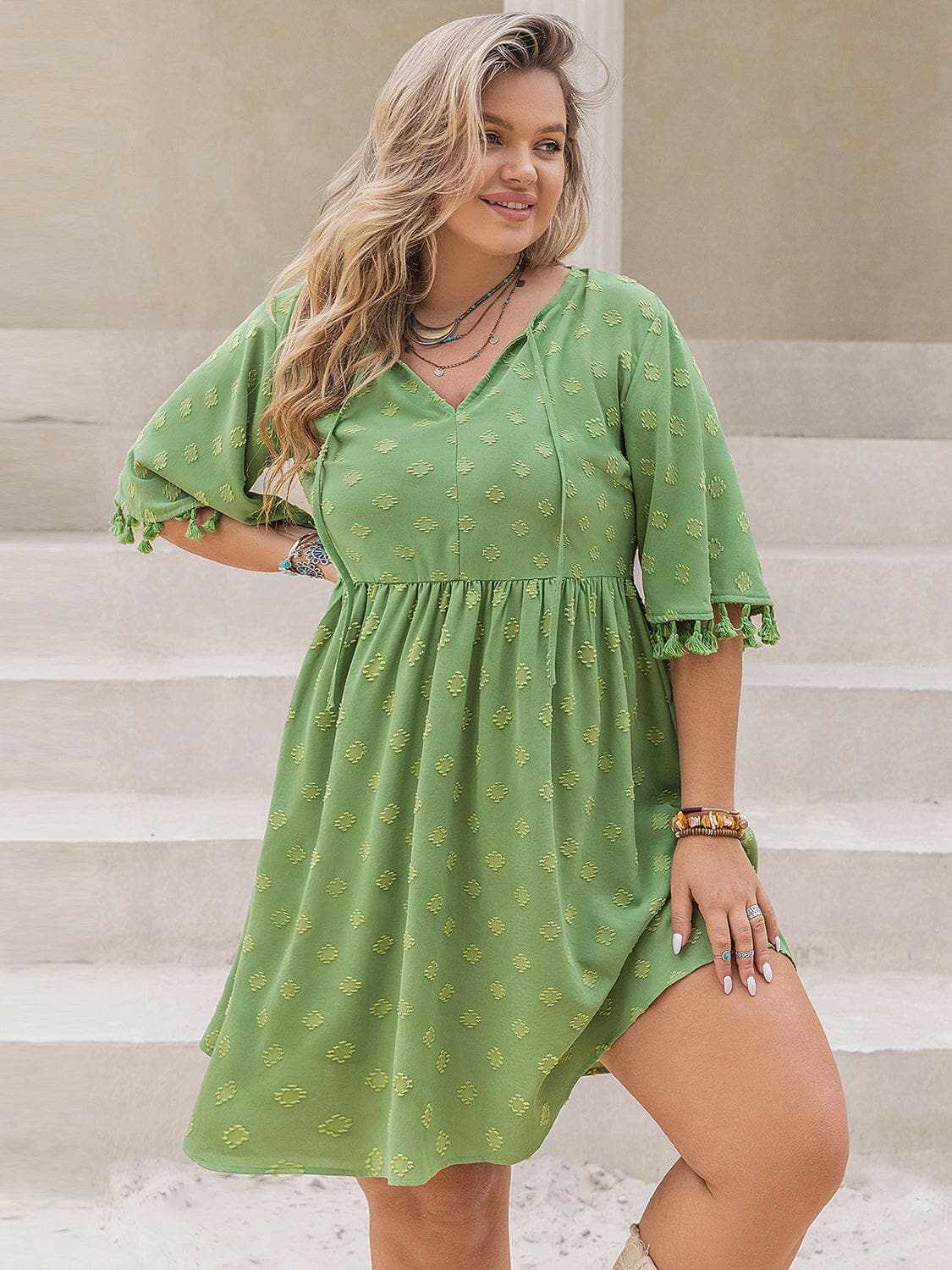 Plus size tassel mini dress - Love Salve 