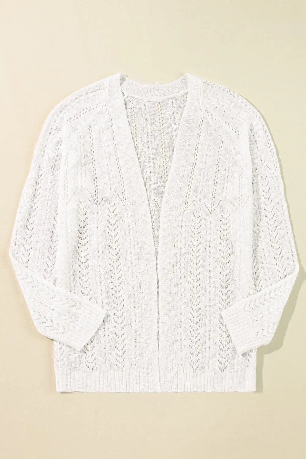Plus size white open cardigan - Love Salve 