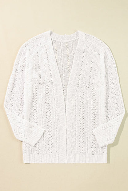 Plus size white open cardigan - Love Salve 