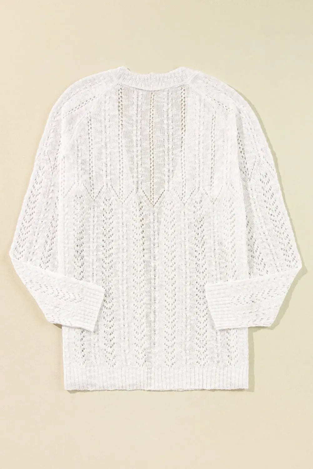 Plus size white open cardigan - Love Salve 