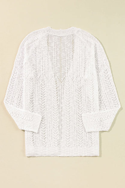 Plus size white open cardigan - Love Salve 