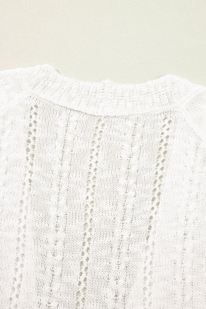 Plus size white open cardigan - Love Salve 