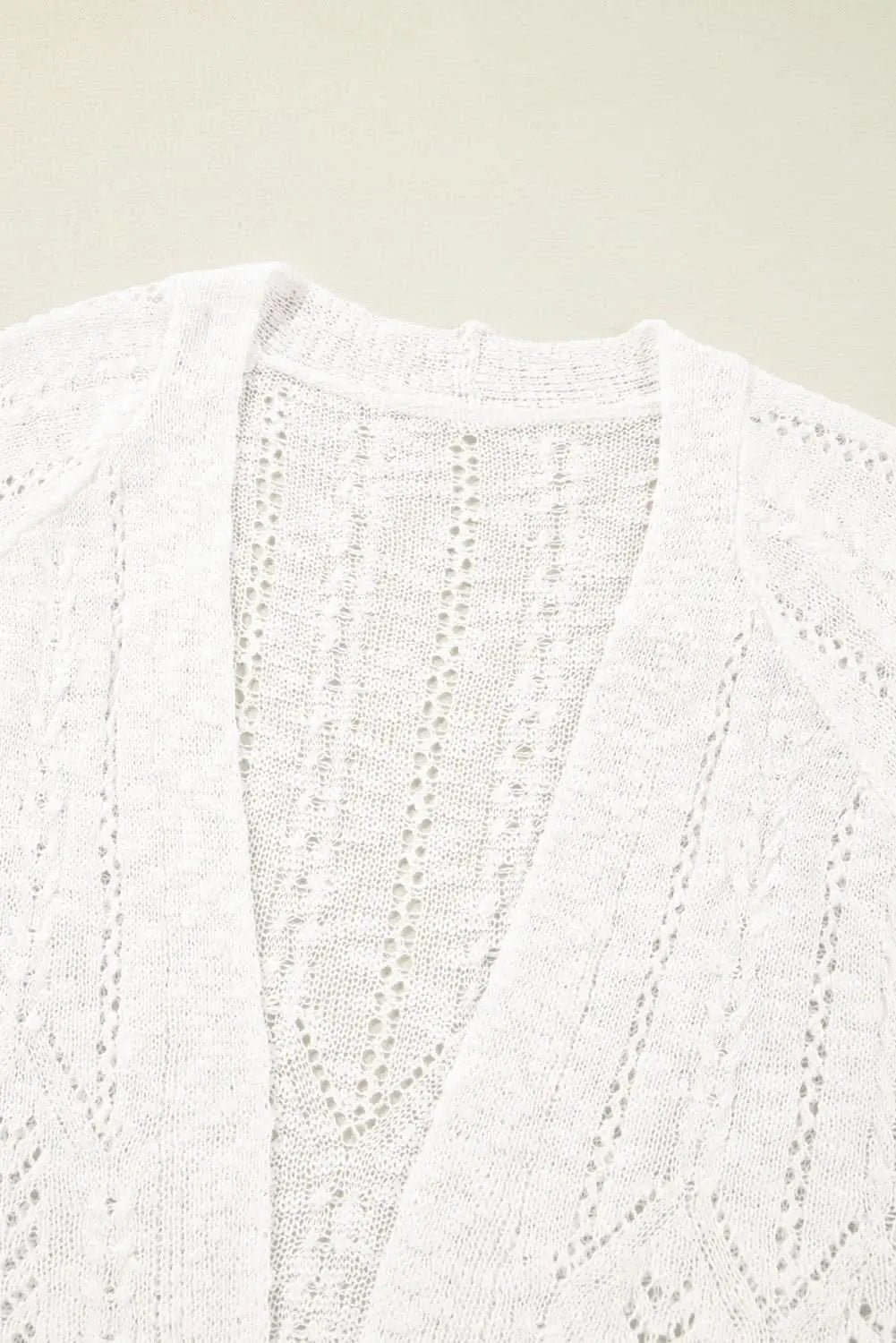 Plus size white open cardigan - Love Salve 
