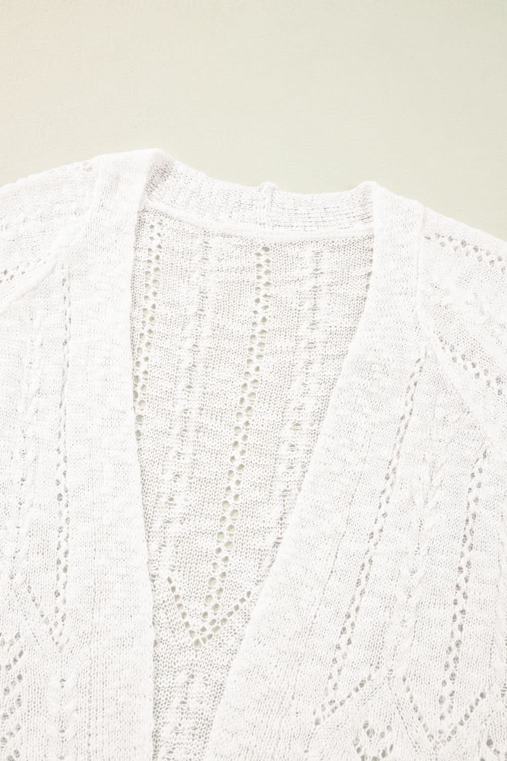 Plus size white open cardigan - Love Salve 