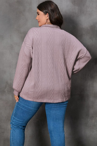 Plus size zip neck pullover 
