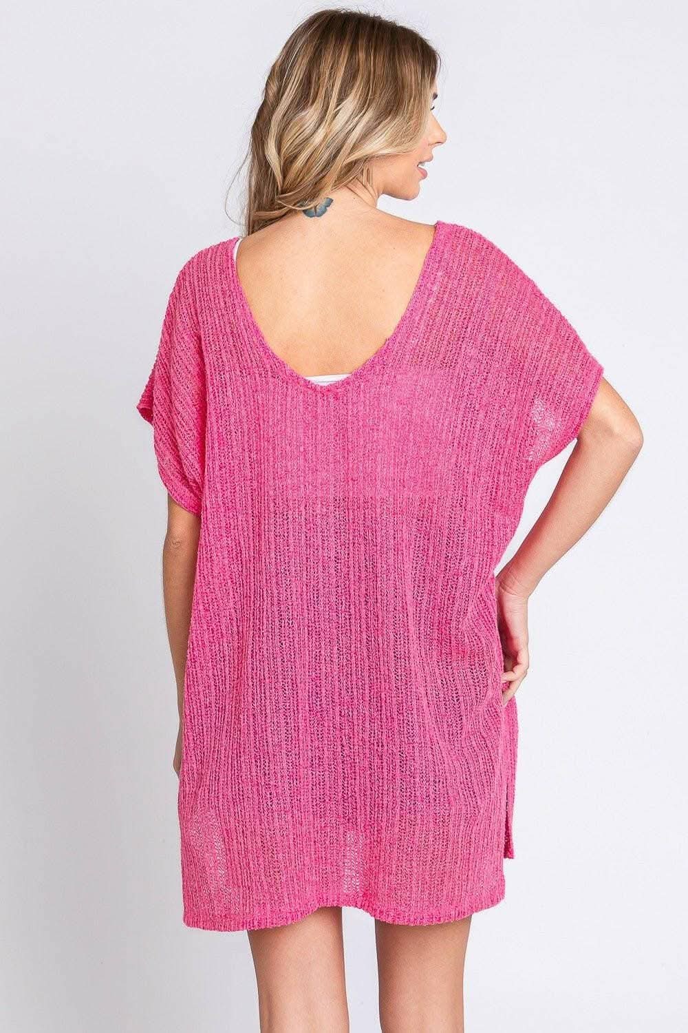 Poolside Paradise Knit Cover-Up with Side Slits - Love Salve 