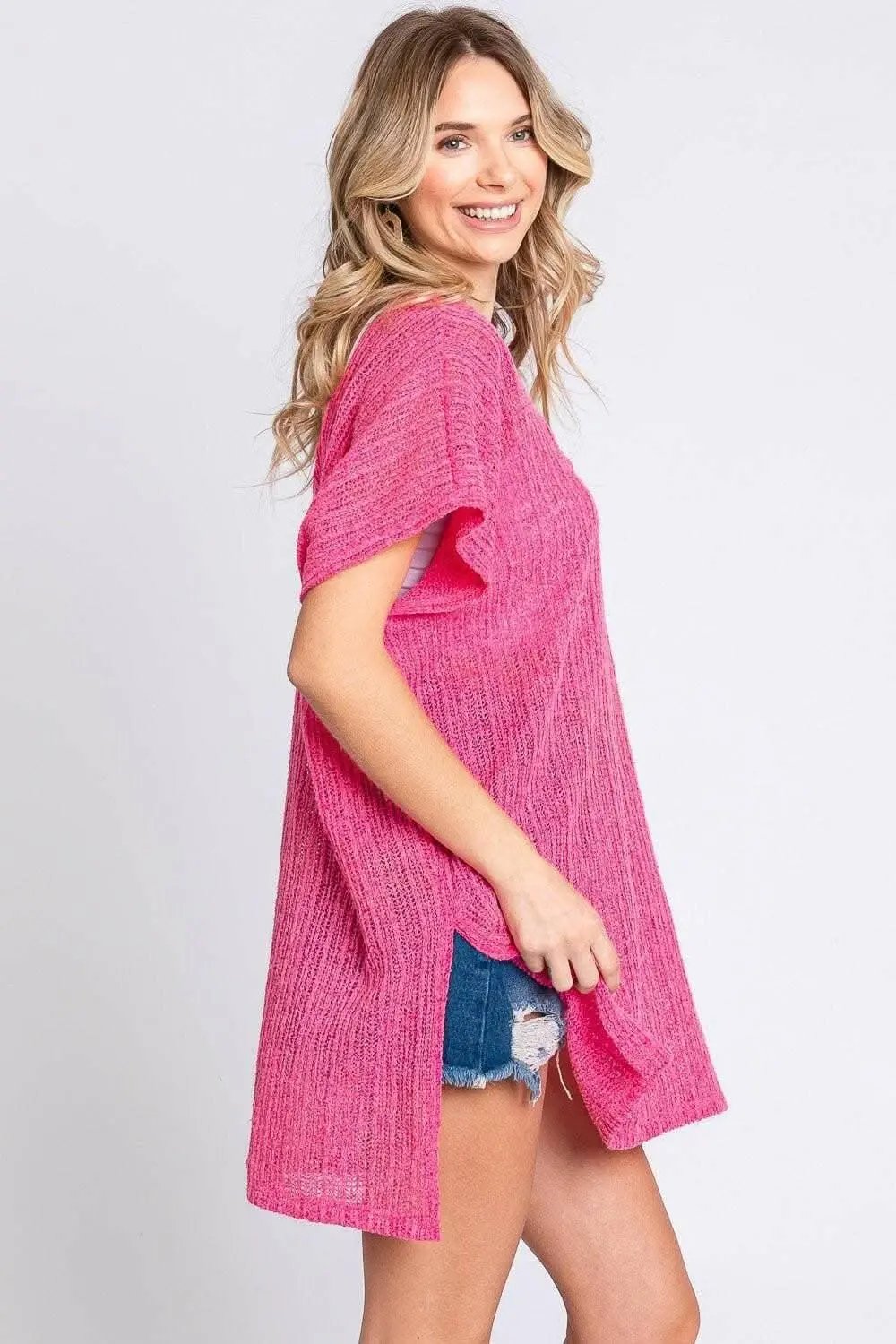 Poolside Paradise Knit Cover-Up with Side Slits - Love Salve 