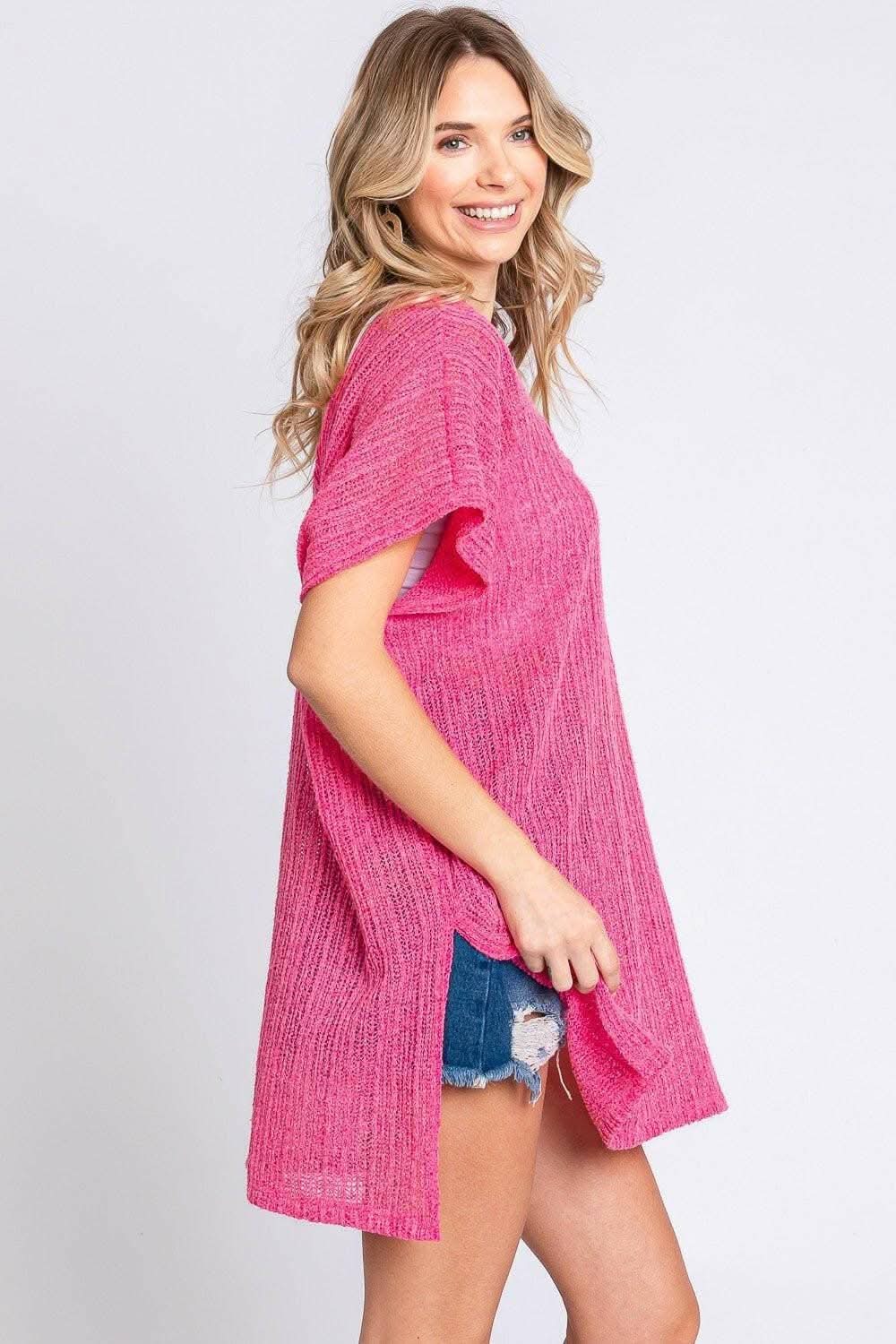 Poolside Paradise Knit Cover-Up with Side Slits 