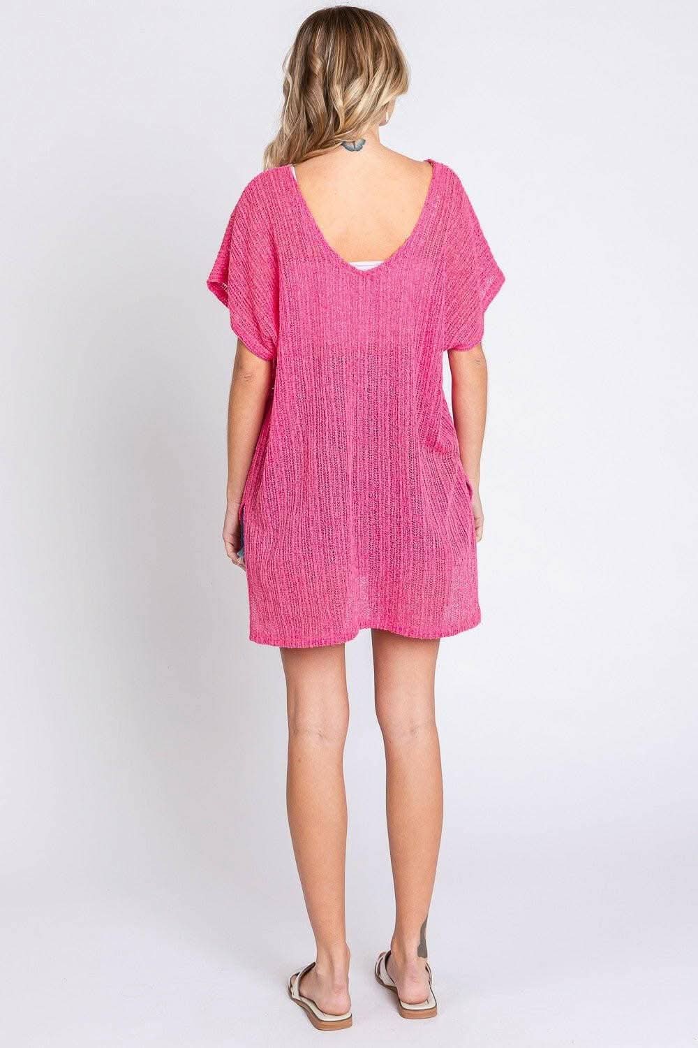 Poolside Paradise Knit Cover-Up with Side Slits 