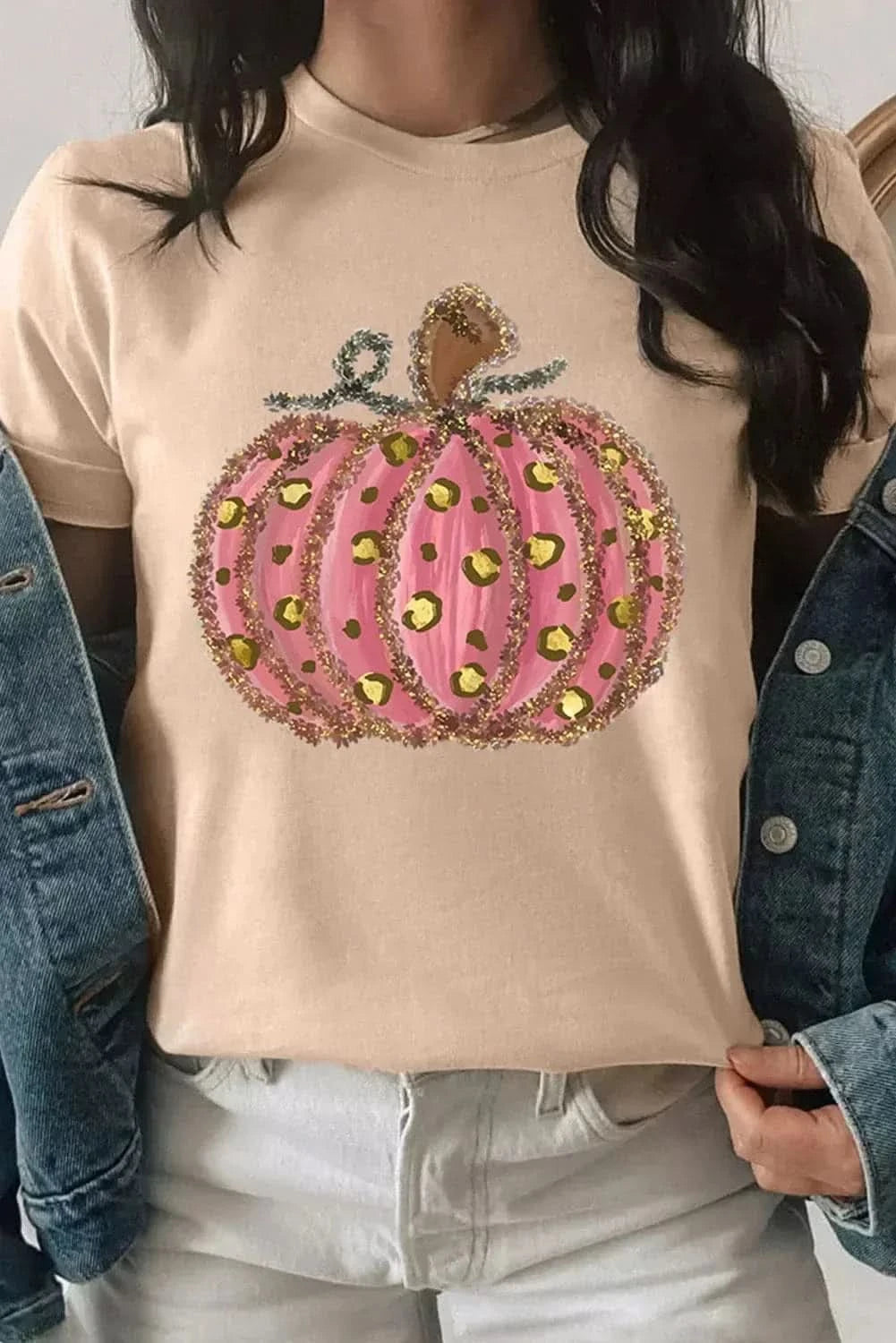 Pumpkin round neck tee - comfy style - Love Salve 