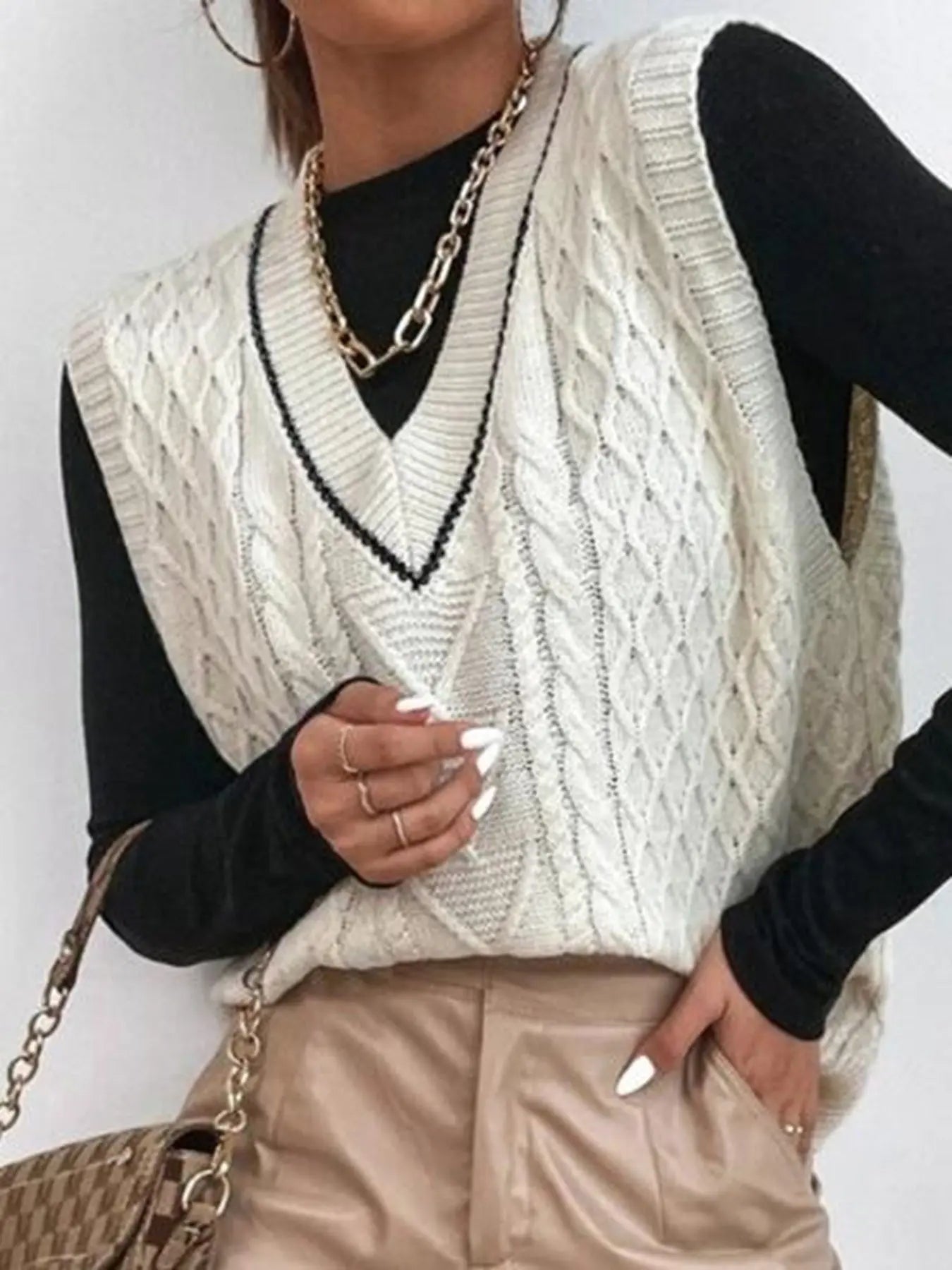 Cropped Knit Sweater Vest V Neck For Effortless Fall Layering Miss Sparkling