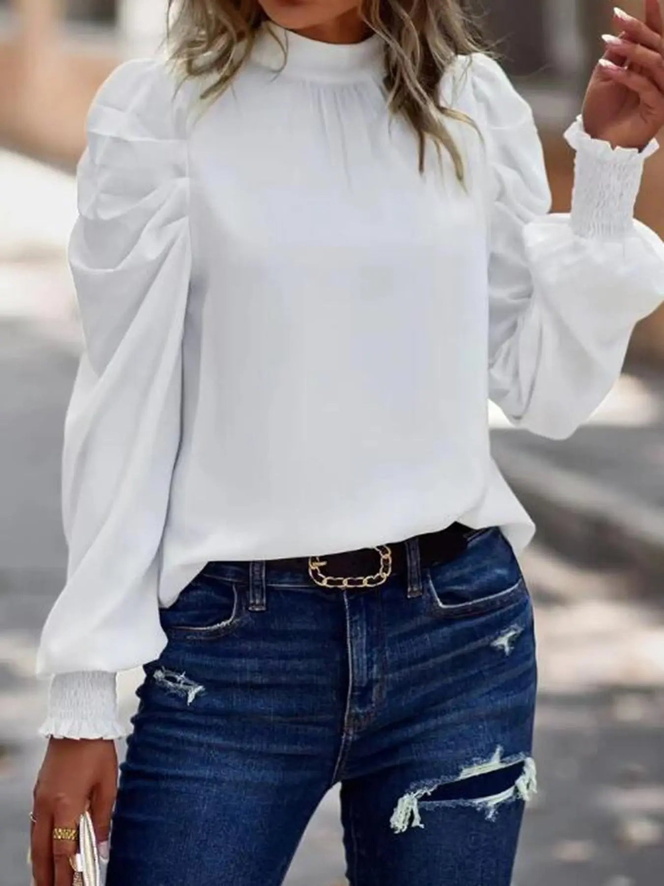Puff shoulder blouse Miss Sparkling
