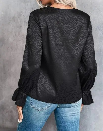 Long sleeve v neck blouse Miss Sparkling