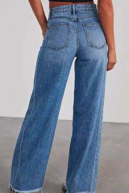 High Waisted Denim Wide Leg Jeans Miss Sparkling