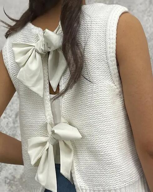 Open back bow sweater Miss Sparkling